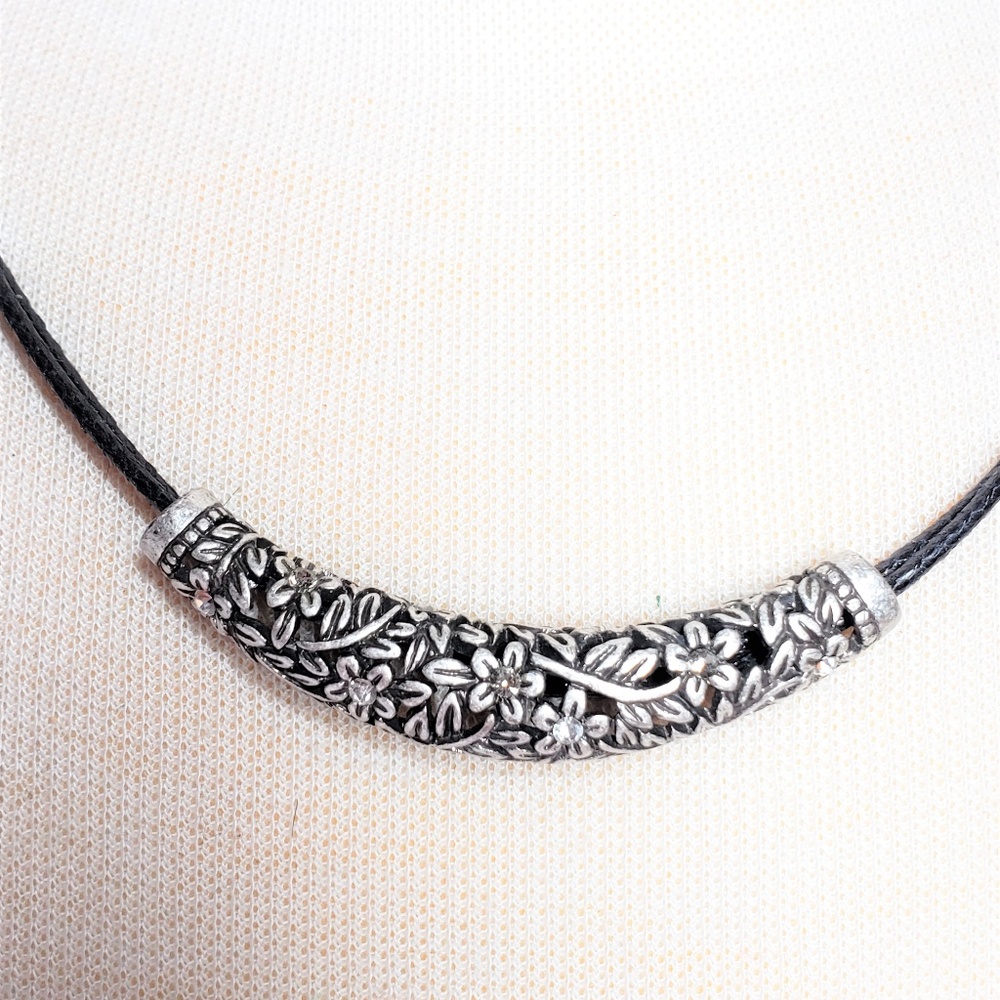 Lia Sophia Necklace New in Box Silver tone Rhinest